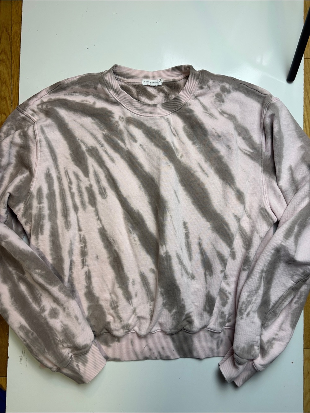 Good American Boyfriend Tie-Dye Crewneck Sweatshirt sz L